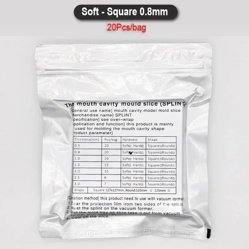Dental Mouth Cavity Mould Slice Orthodontic Denture Model Mold Splint Soft/Hard Thermoforming Retainer Vacuum Forming Film Sheet