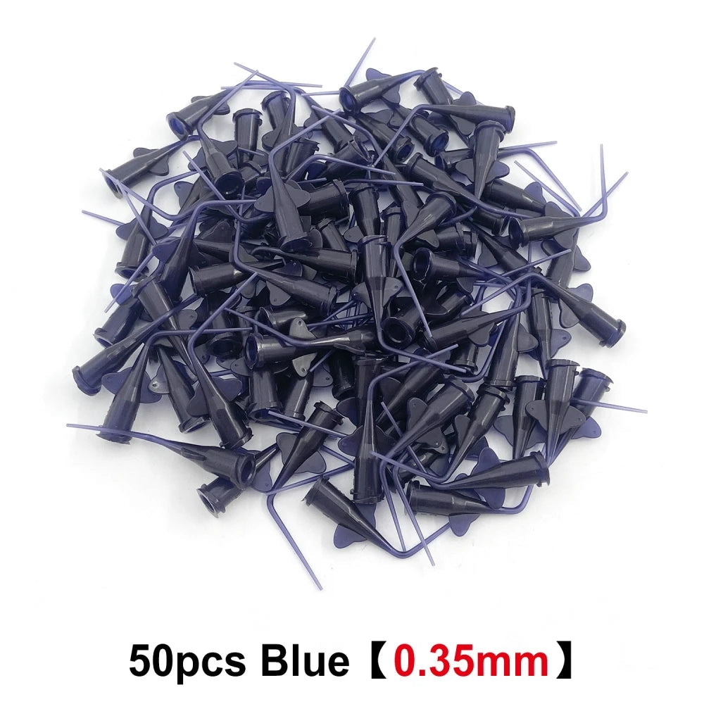 50pcs/bag 0.25/0.35mm Dental Irrigation Syringe Tip Calcium Hydroxide Delivery Needle Tips PVC Dentistry Lab Materials