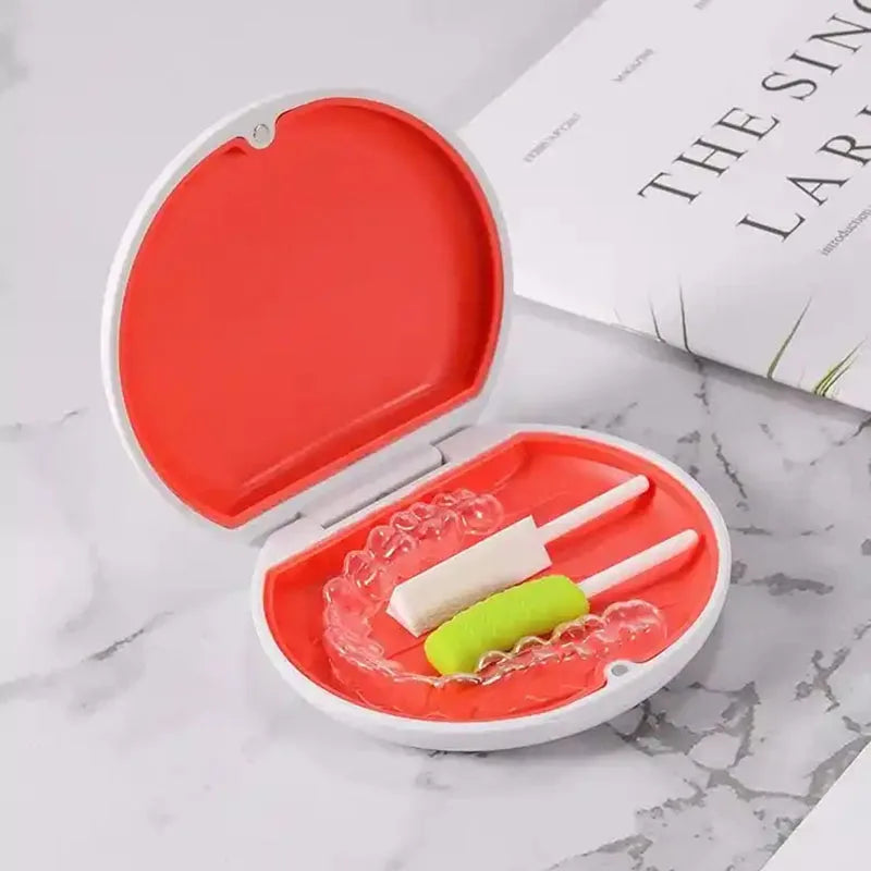 Oral Mouth Guard Aligner Braces Orthodontics Container Retainer Box Portable Travel False Denture Boxes Circular Magnetic Box