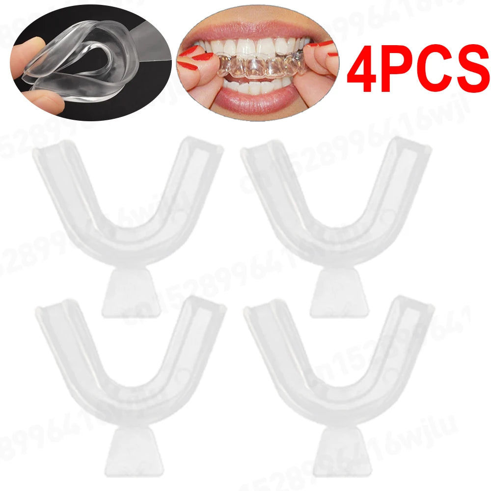 4-8PCS Anti Snoring Bruxism Sleeping Mouth Guard Tray Stop Teeth Grinding Sleep Aid Night Guard Gum Shield Mouth Health Care