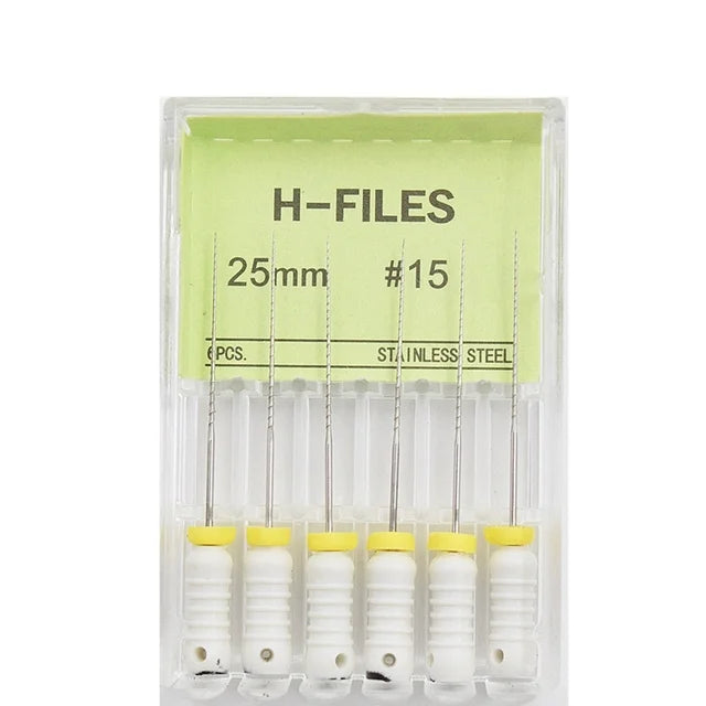 6Pcs/Box Dental Hand Use H Files Stainless Steel Endodontic Root Canal Files