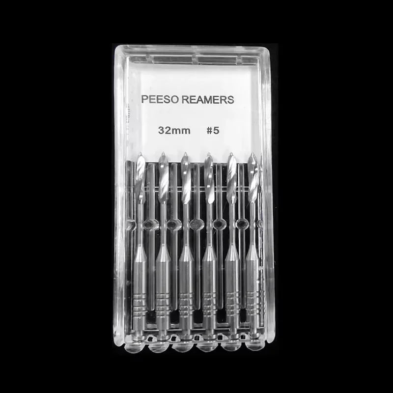 6Pcs/Pack Dental Endodontic Peeso Reamer Gates Drill Glidden Rotary 28mm 32mm Engine Use Stainless Steel Endo Files #1-6 Dentist