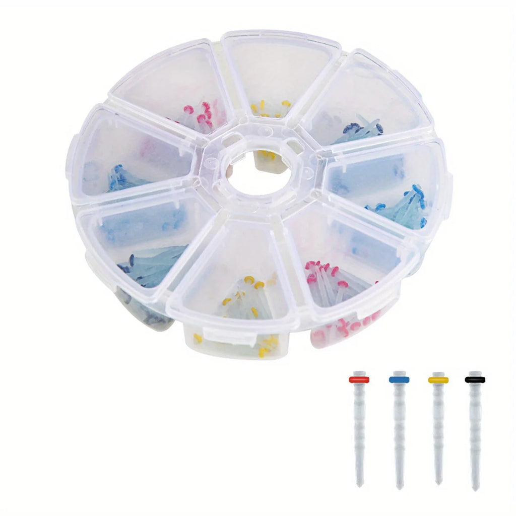 200Pcs/Box Dental Fiber Post Drills Screw/Straight Post Quartz Glass Thread Pile Kit Root Canal Restorative Materials