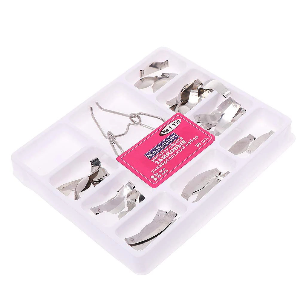 Kit Dental Saddle Contoured Metal Matrices Matrix Universal Kit with Spring Clip 1330