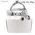 2.5X/3.5X  Dental LED Light Lamp Binocular Loupes Brightness Spot Adjustable Dental Lab 5W Headlamp For Surgical Headlight