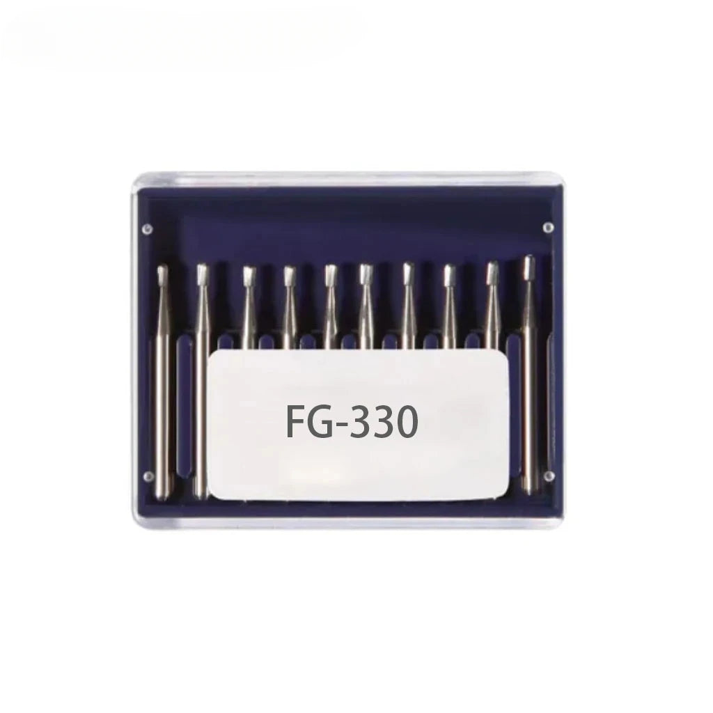 10Pcs/Box Dental Tungsten Carbide Burs Ball Round Head FG Series for High Speed Handpiece Dia.1.6mm Length 19mm FG330 FG169L FG1