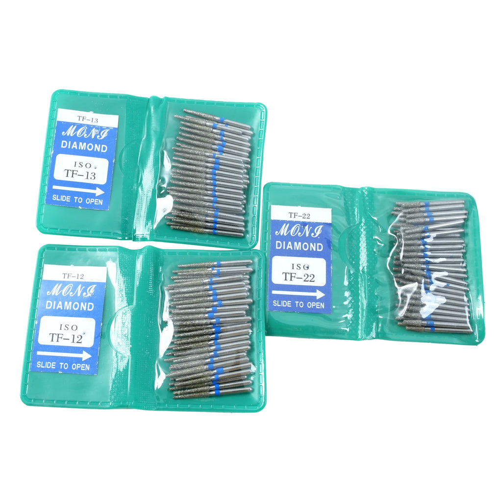 50Pcs/Bag Dental Diamond High Speed Burs for Polishing Smoothing 1.6MM High Quality Polishing Drill Dental Tools Odontología