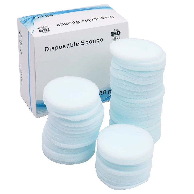 50pcs Dental Disposable Clean Sponge Pad Dentist Endodontics Files Sponges Clean Material Dentistry Oral Care Teeth Tools