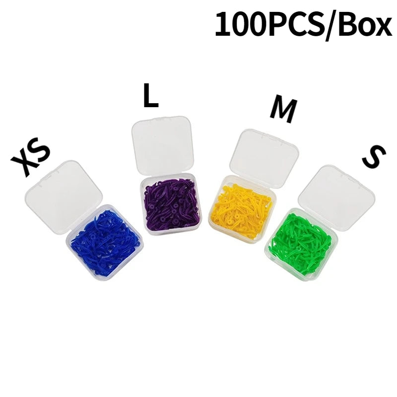 100Pcs/box Dental Disposable Tooth Gap Wedge with Hole All 4 Sizes Dental Wedges Medical Grade Plastic Dentistry Lab Tools