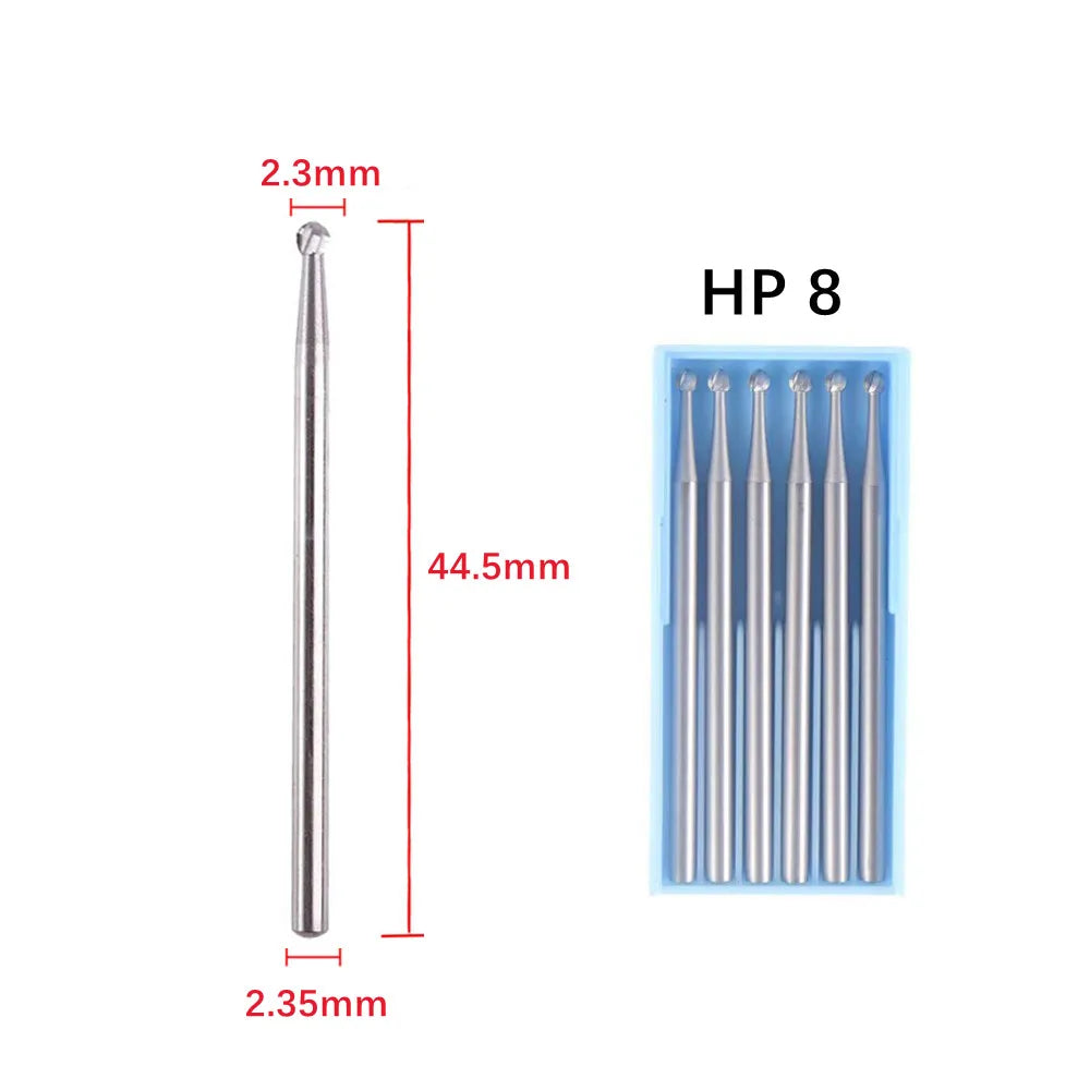 1Box Dental Tungsten Carbide Burs Low Speed Drill Round RA HP Latch Type For Dentistry Contra Angle/Straight Handpiece Cutter