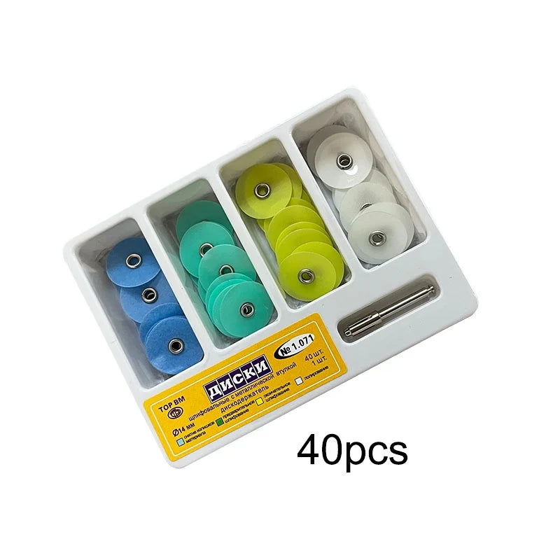40pcs Or 80pcs/Box Dental Composite Polishing Disc Gross Reduction Contouring Mandrel Stripes Set