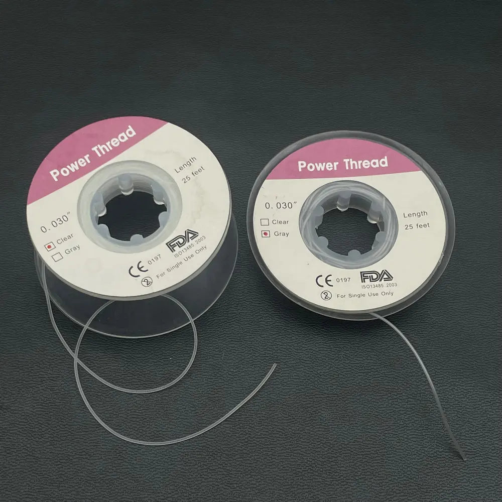 25feet/roll Dental Orthodontic Elastic Power Solid Thread Dental Power Thread 0.030 Dentist Tool