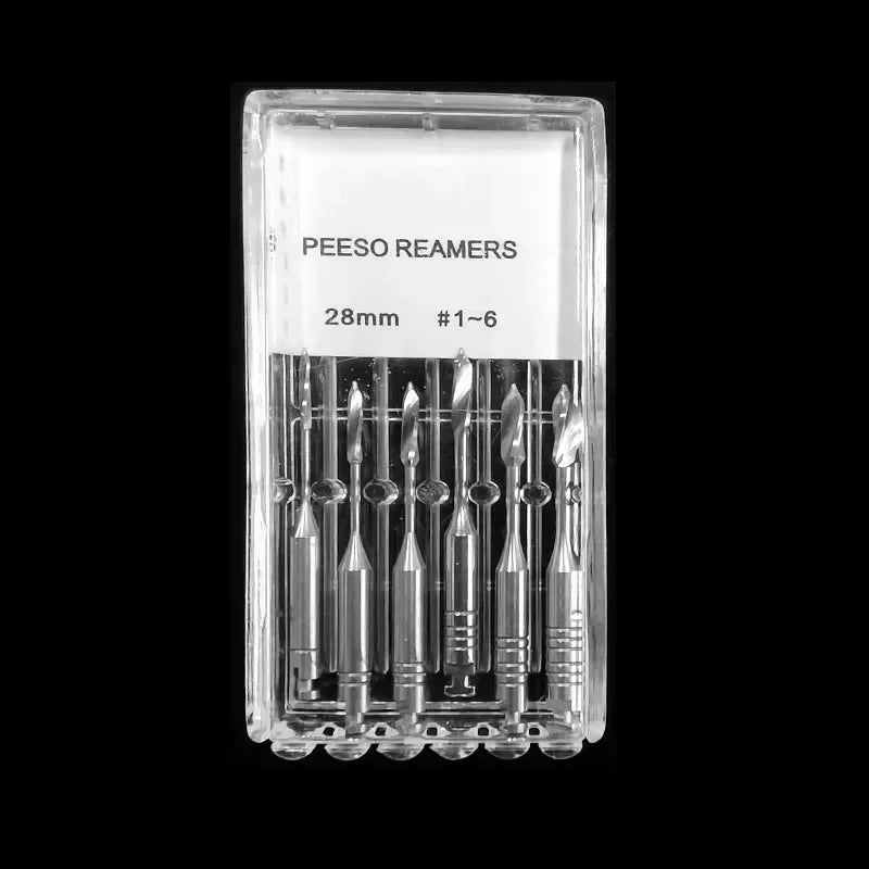 6Pcs/Pack Dental Endodontic Peeso Reamer Gates Drill Glidden Rotary 28mm 32mm Engine Use Stainless Steel Endo Files #1-6 Dentist