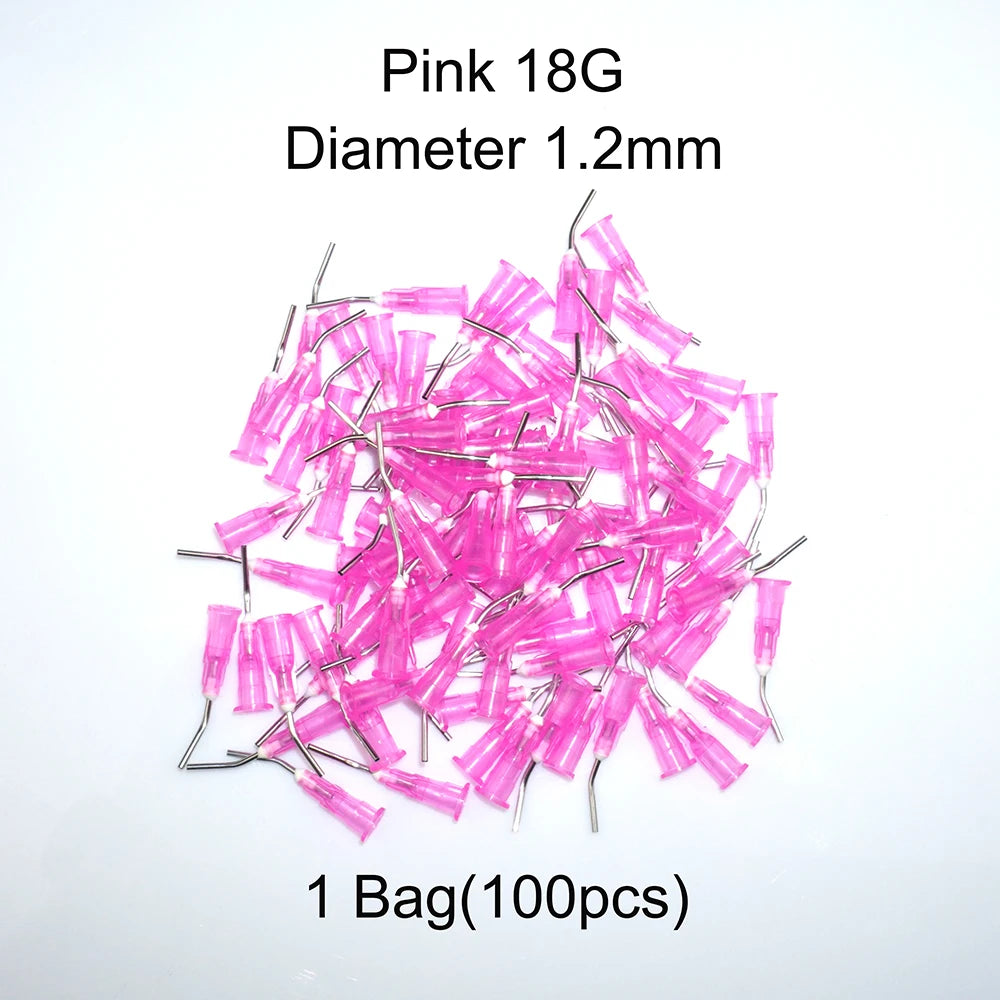 100pcs Needle Tips Dentistry Resin Acid Reagent Delievery Syringe Tip Dental Tooth Cleaning Oral Care Odontologia Probent
