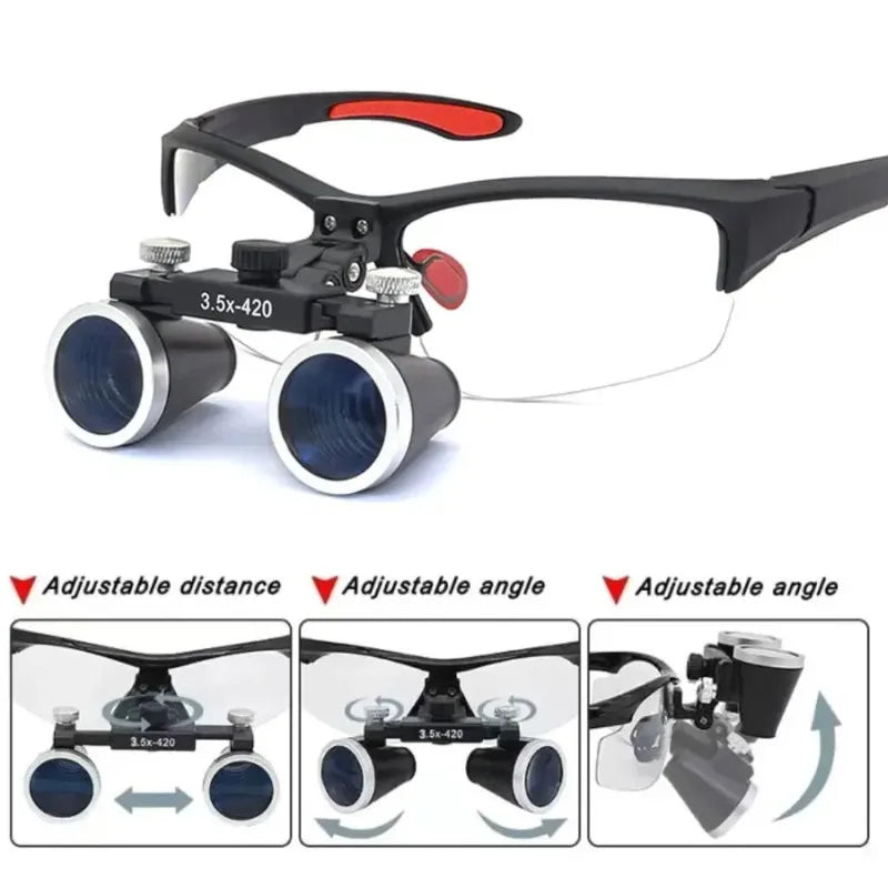 Dentistry head-mounted Dentistry Binocular 2.5X 3.5X optics glasses for oral cavity surgery fill light nursing material Tools