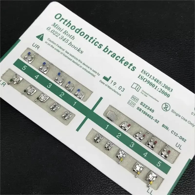 Dental Orthodontic Metal Braces Bracket Mini Roth/MBT/Edgewise 022 Hooks 345 Dental Bracket Dentist Product