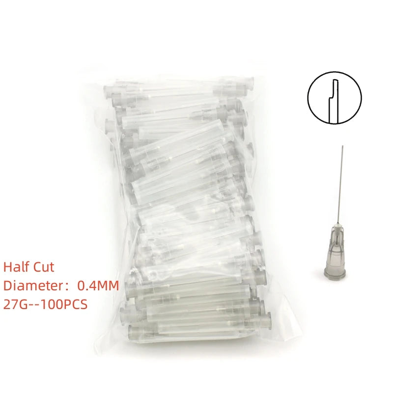 100Pcs Dental Endo Irrigation Needle Tip 25G/27G/30GA 30G Endo Syringe Root Canal Washing Needle Tip Dentistry Materials