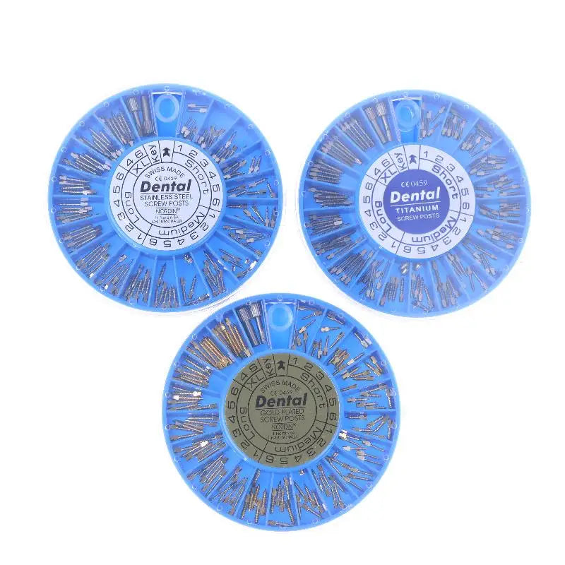 120 Pcs/Box Dental Endodontic Conical Screw Post Endo Root Canal Pins Pure Titanium Gold Plated Stainless Steel Material