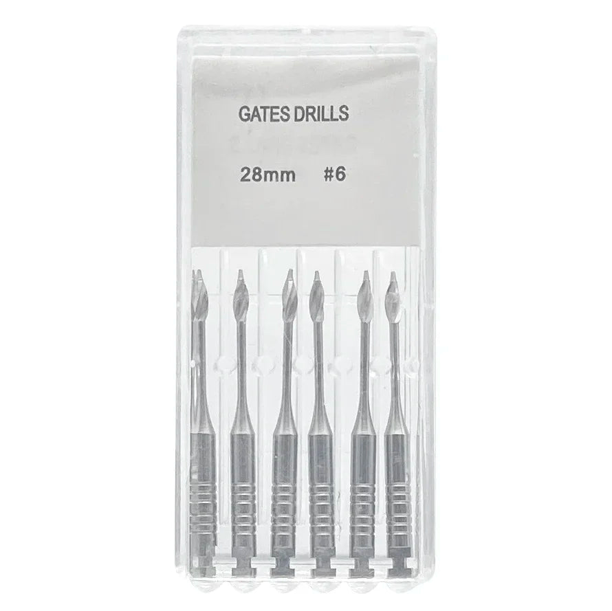 6Pcs/Pack Dental Endodontic Peeso Reamer Gates Drill Glidden Rotary 28mm 32mm Engine Use Stainless Steel Endo Files #1-6 Dentist
