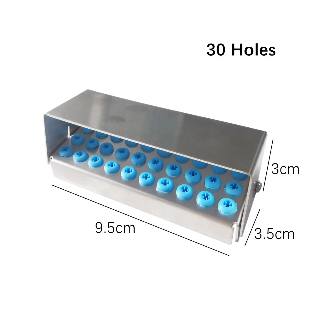 6/8/12/30 Holes Dental Scaler Tips Holder Implant Drills Organizer Bone Bur Block Box Disinfection Storage Case Stand Autoclave