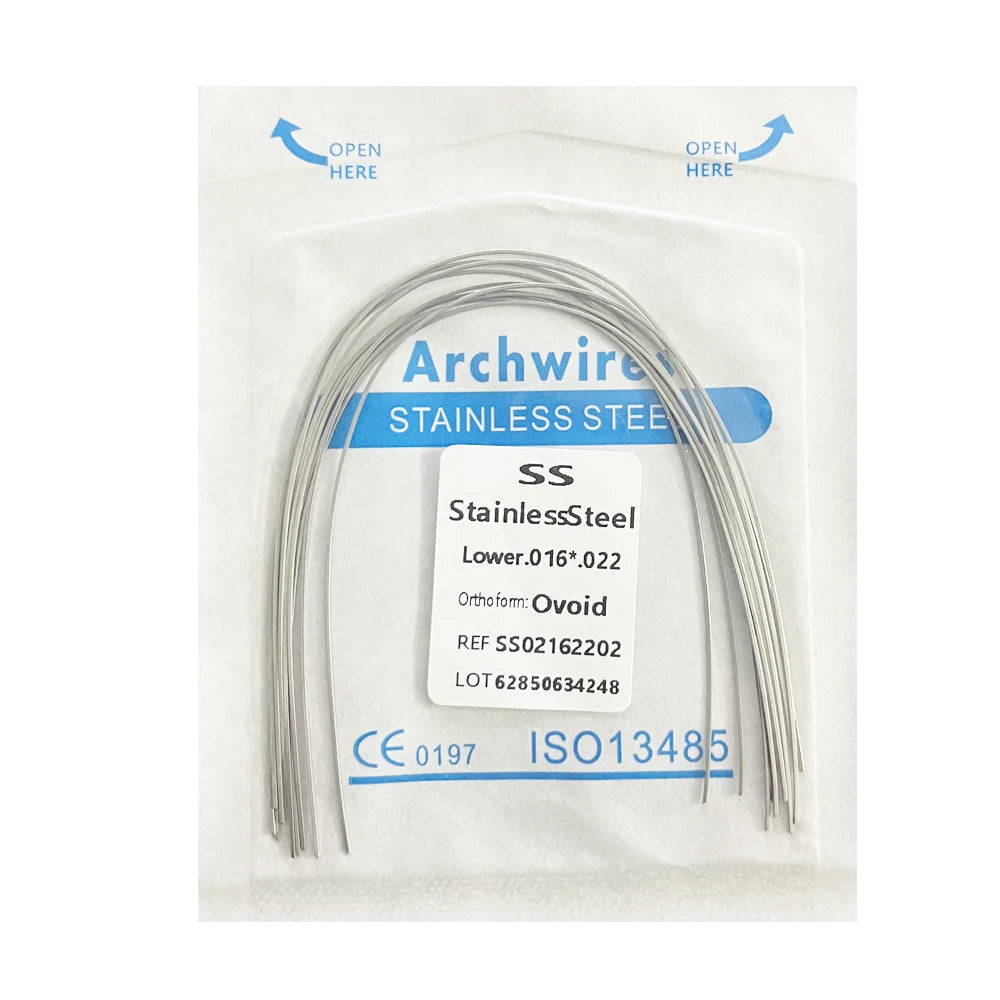10pcs/pack Dental Orthodontic Stainless Steel Round/Rectangular Wire Ovoid Form Dentist Material Dental Arch Wire