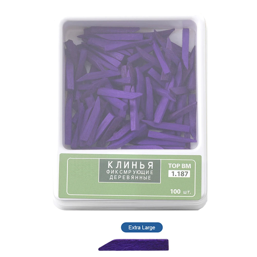 100PCS/BOX  Azdent Dental Wedges Composite  Wooden Wedges Matrix Matrices Dam Composite Tooth Seperator Tools