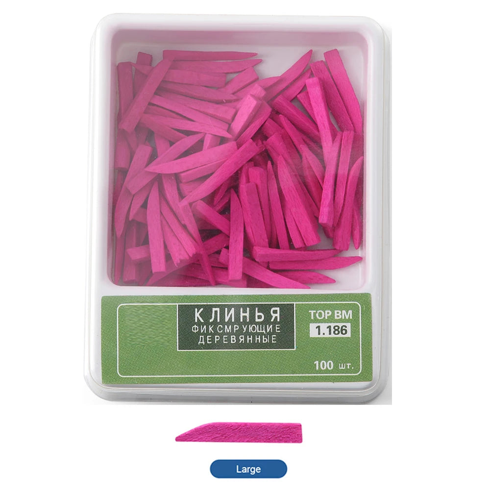 100PCS/BOX  Azdent Dental Wedges Composite  Wooden Wedges Matrix Matrices Dam Composite Tooth Seperator Tools