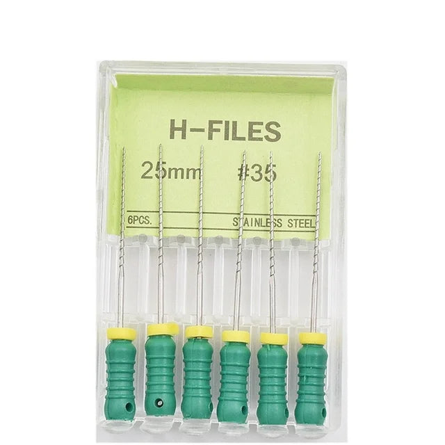 6Pcs/Box Dental Hand Use H Files Stainless Steel Endodontic Root Canal Files