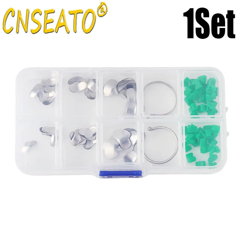 Dental Matrix Sectional Contoured Matrices Band Ring Kit Metal Clamp Clip Silicone Wedges Dentistry Matrix Materials Accessories