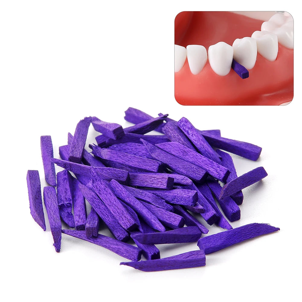 100PCS/BOX  Azdent Dental Wedges Composite  Wooden Wedges Matrix Matrices Dam Composite Tooth Seperator Tools
