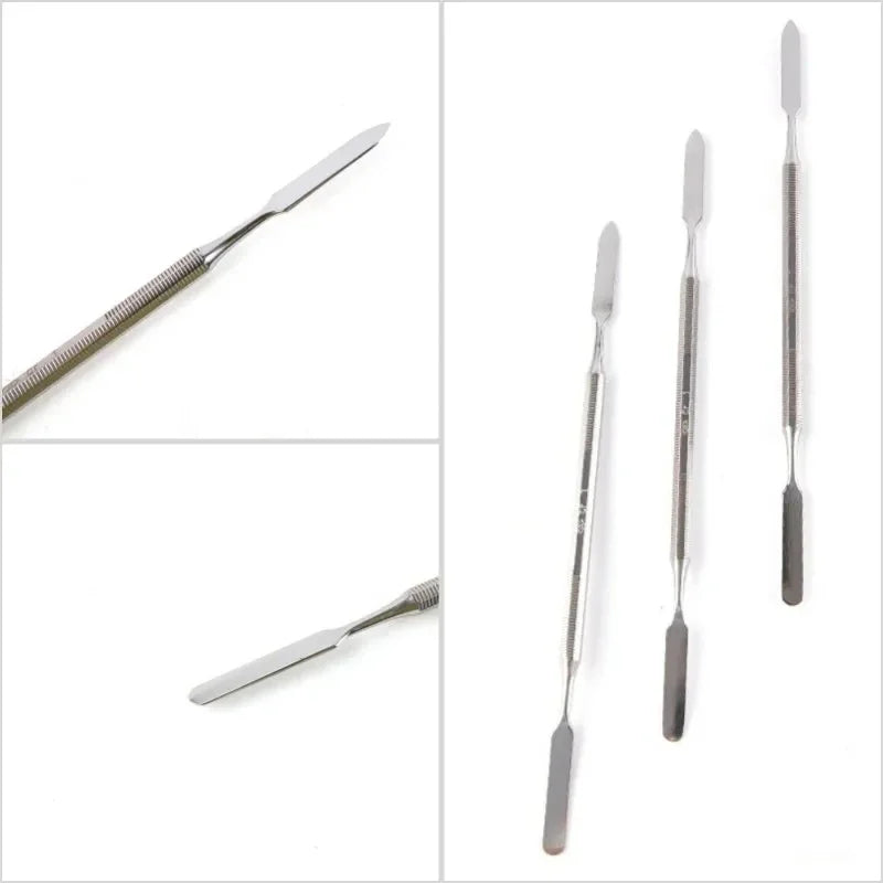 3pcs Stainless Steel Mixing Spatula Tool Spatuler Rod Dental Nail Art Makeup Foundation Eyeshadow Mixing Stick Color Tools
