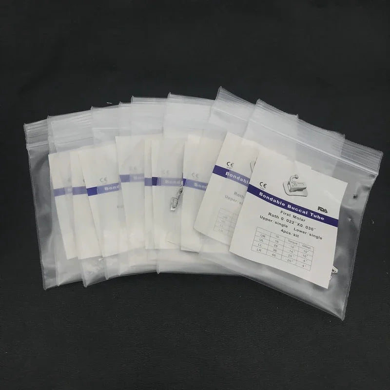10 Bags Dental Bondable Buccal Tube Mesh Base Tubes Roth/MBT/Edgewise 0.022 Orthodontic Materials