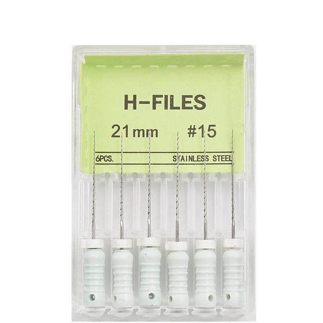 6Pcs/Box Dental Hand Use H Files Stainless Steel Endodontic Root Canal Files