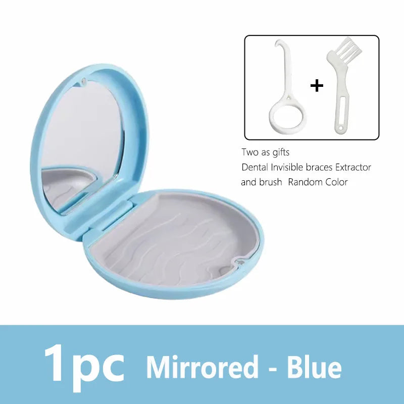 Oral Mouth Guard Aligner Braces Orthodontics Container Retainer Box Portable Travel False Denture Boxes Circular Magnetic Box