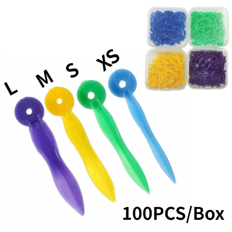 100Pcs/box Dental Disposable Tooth Gap Wedge with Hole All 4 Sizes Dental Wedges Medical Grade Plastic Dentistry Lab Tools