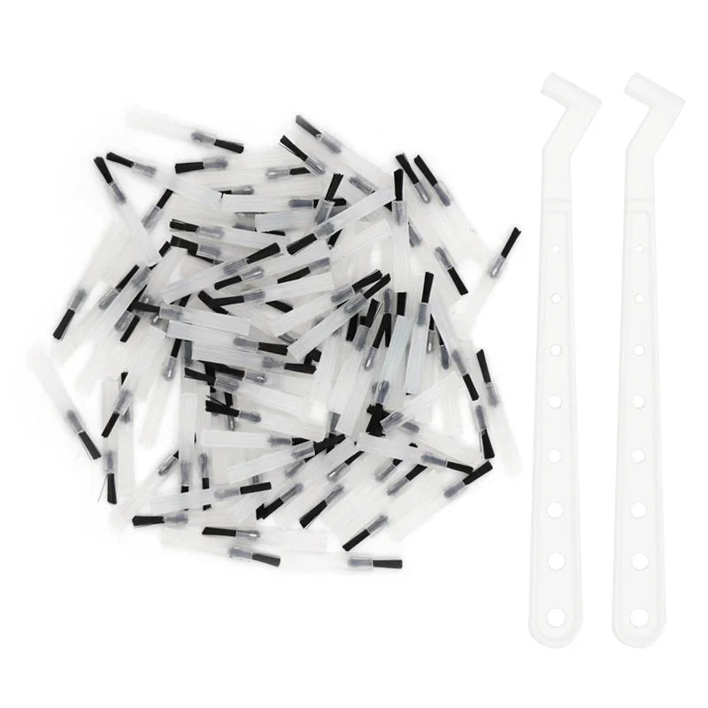 100Pcs/Pack Dental Composite Brushes Tips Replaceable Applicators Handles Sticks With Handle Dentist Lab Medicine Wipping Tools