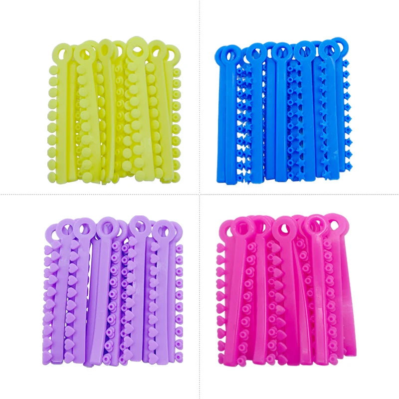 20 Sticks Dental Ligature Ties Orthodontic Elastic Bands Ring Cartoon Star Heart Flower Smiley for Dentistry Archwires Tool