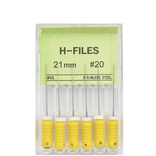 6Pcs/Box Dental Hand Use H Files Stainless Steel Endodontic Root Canal Files