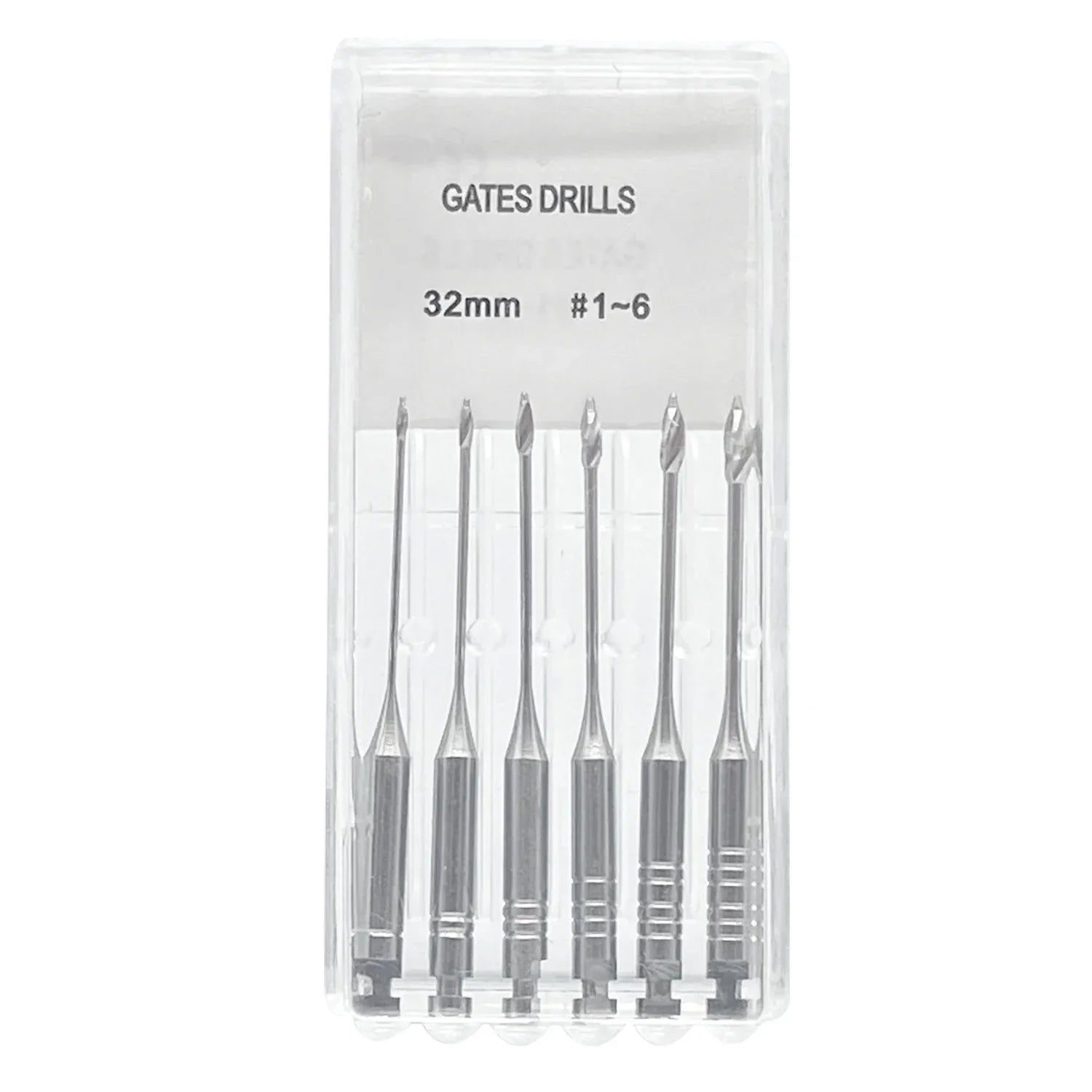 6Pcs/Pack Dental Endodontic Peeso Reamer Gates Drill Glidden Rotary 28mm 32mm Engine Use Stainless Steel Endo Files #1-6 Dentist
