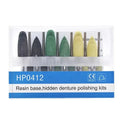 12pcs/SET Dental Resin Base Hidden Denture Polishing Kits for Low Speed Contra Angle Handpiece Dentistry Tools HP0412