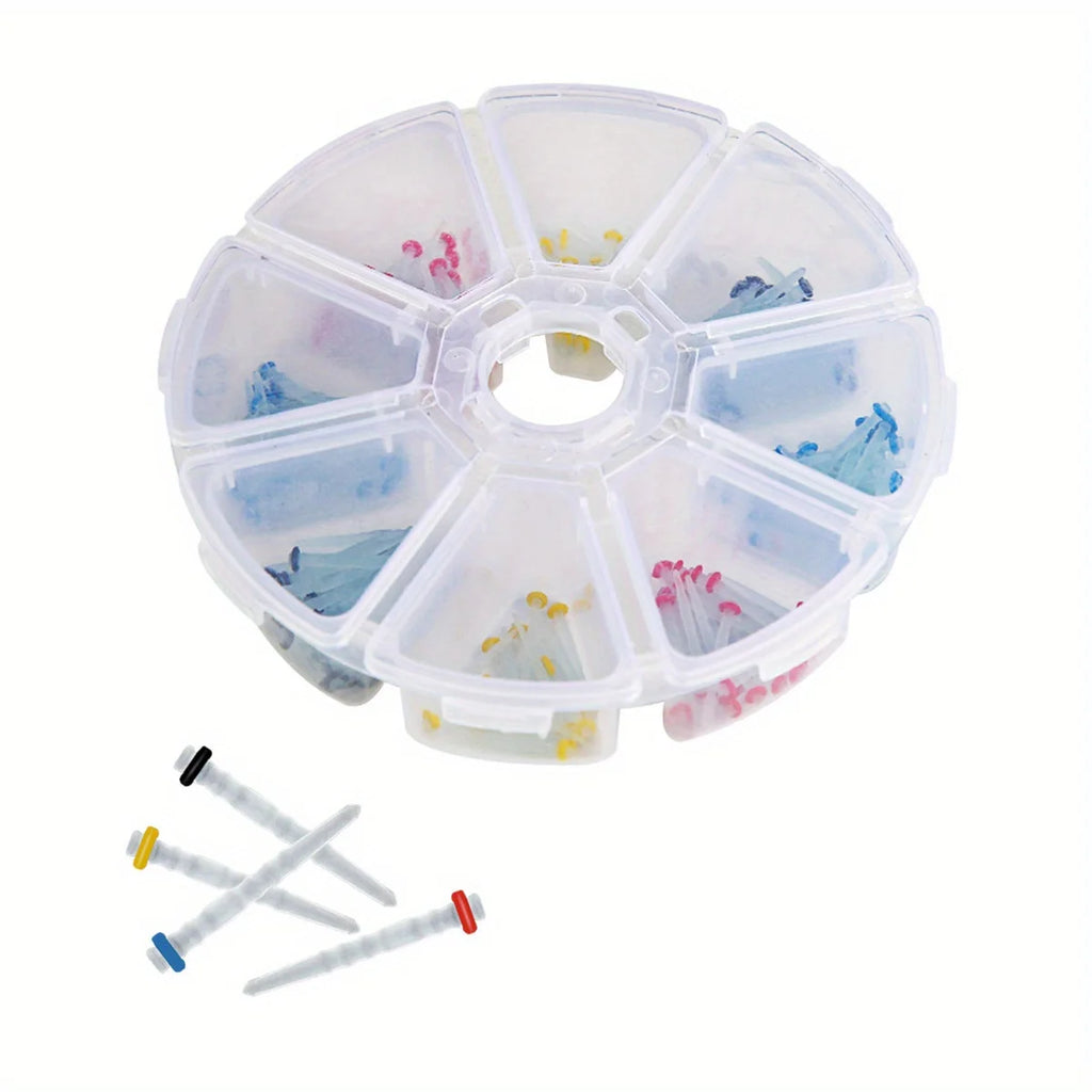 200Pcs/Box Dental Fiber Post Drills Screw/Straight Post Quartz Glass Thread Pile Kit Root Canal Restorative Materials