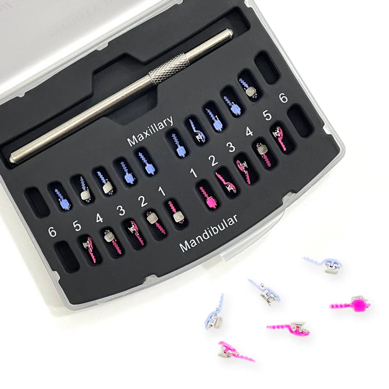 1Pack Orthodontic Self Ligating Bracket Mesh base Roth New Design With Tool