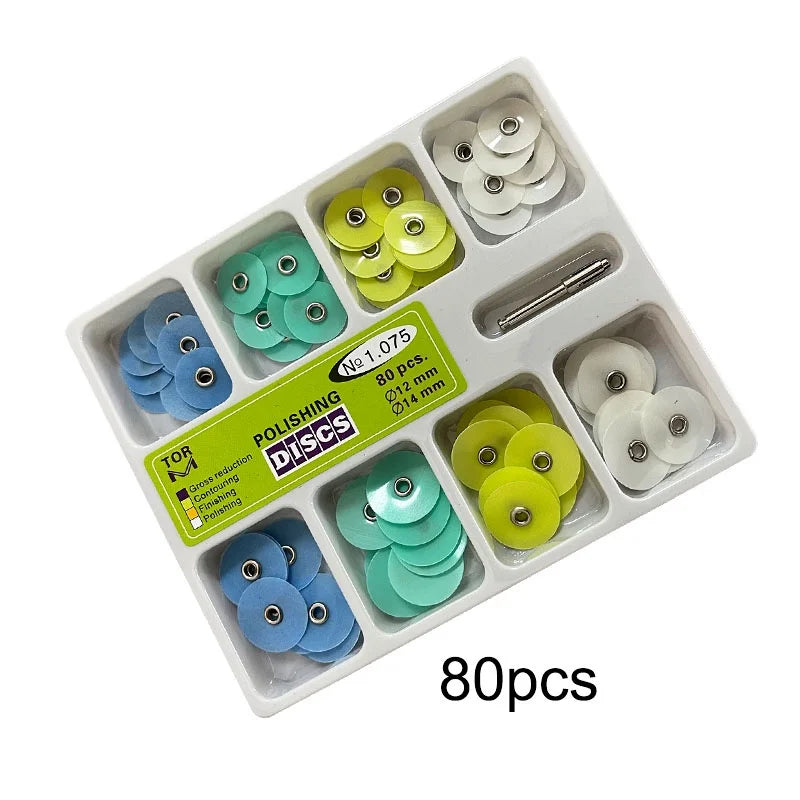 40pcs Or 80pcs/Box Dental Composite Polishing Disc Gross Reduction Contouring Mandrel Stripes Set