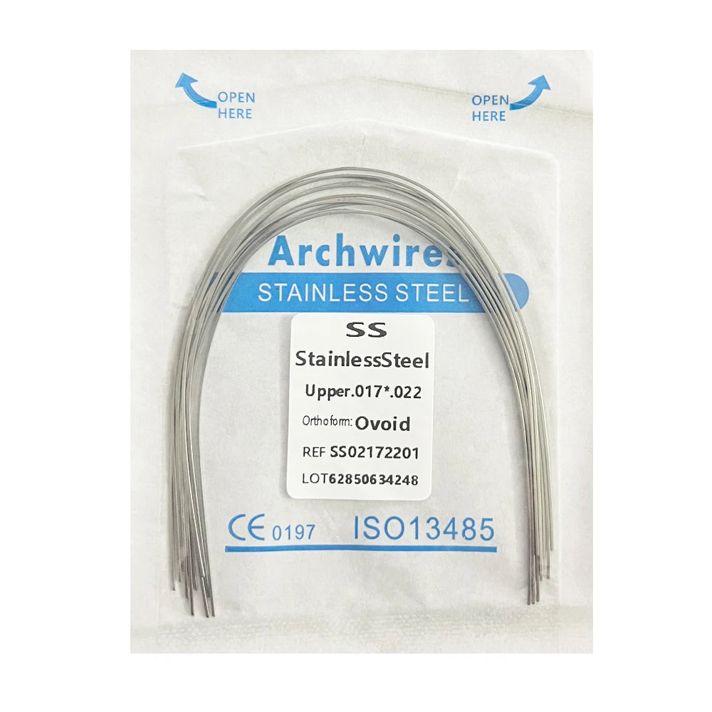 10pcs/pack Dental Orthodontic Stainless Steel Round/Rectangular Wire Ovoid Form Dentist Material Dental Arch Wire