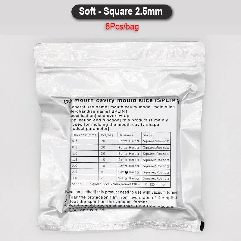 Dental Mouth Cavity Mould Slice Orthodontic Denture Model Mold Splint Soft/Hard Thermoforming Retainer Vacuum Forming Film Sheet