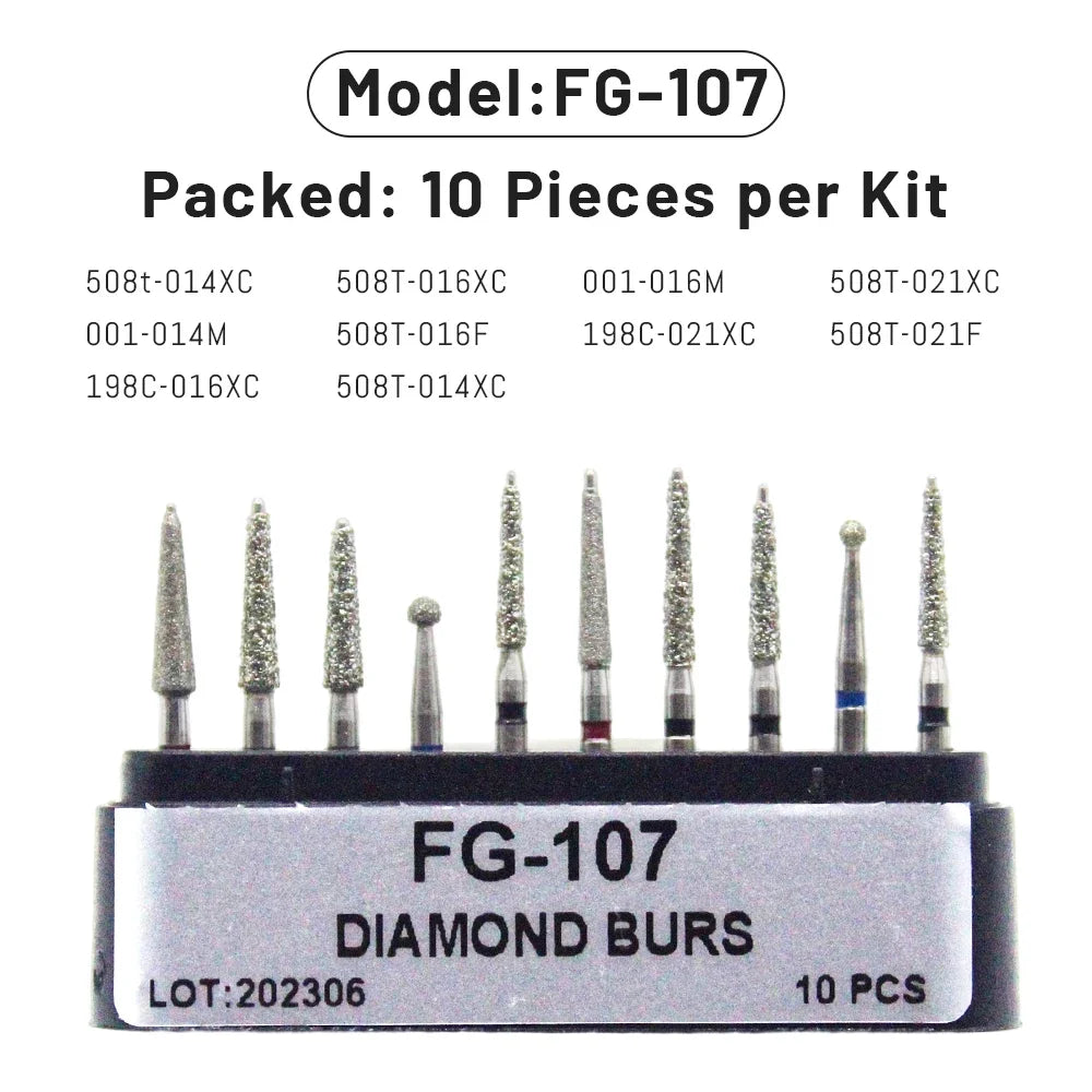 AG 1 Box Dental Diamond Burs Drill for High Speed Handpiece Dentist Burs FG Series Dia.1.6mm