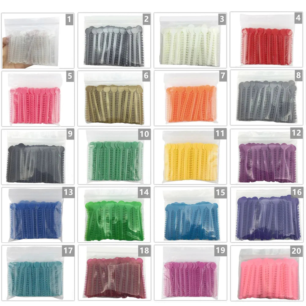 40Sticks=1040PCS Dental Orthodontic Elastic Ligature Ties Bands Ring for teeth Braces Dentist Ligating Gun Placer Tool Ortho