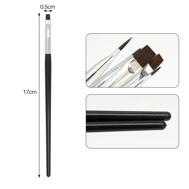 5pcs Dental Resin Brush Pen Porcelain Teeth Shaping Nylon Dentistry Adhesive Composite Cement Tool Nail Art Acrylic DIY Painting
