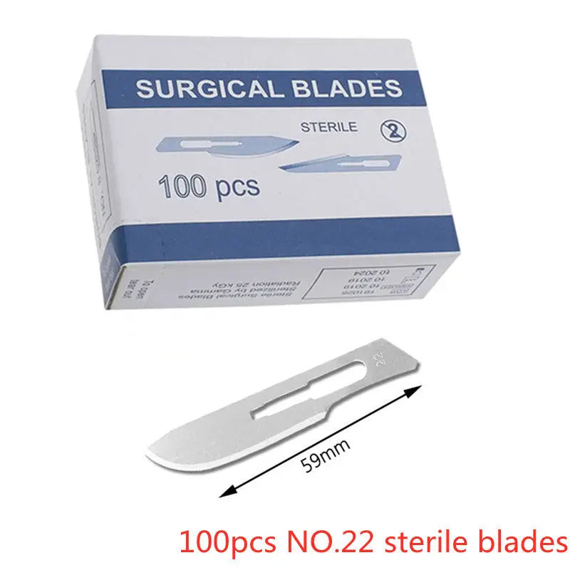 100pcs Sterile Carbon Steel Surgical Blades for DIY Cutting Phone Repair Carving Animal Grooming Maintenance Scalpel Knife