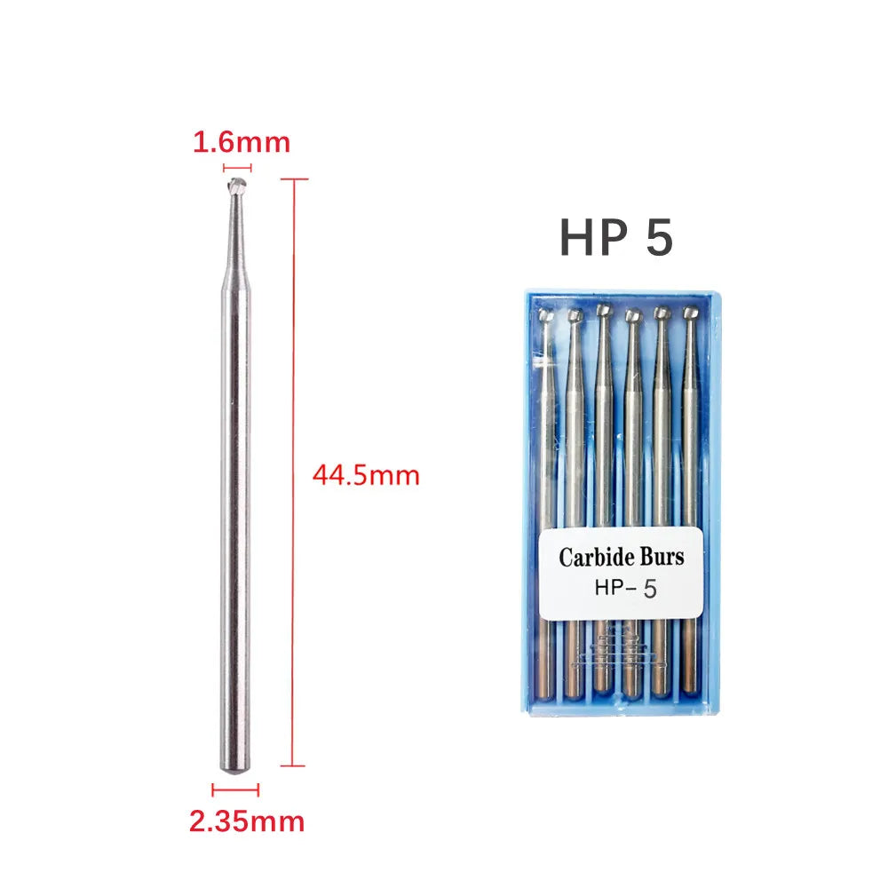 1Box Dental Tungsten Carbide Burs Low Speed Drill Round RA HP Latch Type For Dentistry Contra Angle/Straight Handpiece Cutter